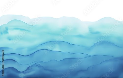 blue waves - watercolor - generative ai_ © 39