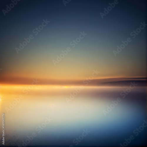 Beautiful sea or ocean landscape at sunset or sunrise  Generative AI
