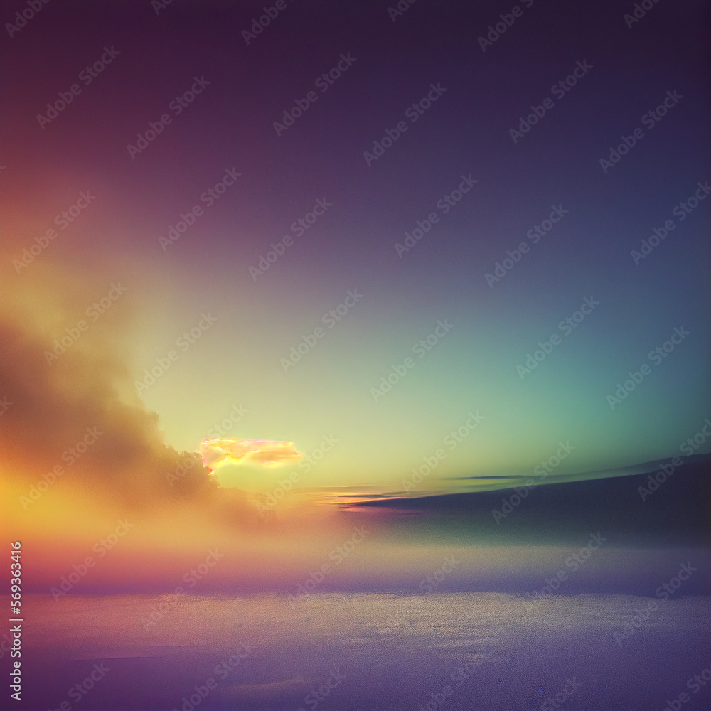 Beautiful skyscape with clouds at sunset or sunrise, Generative AI