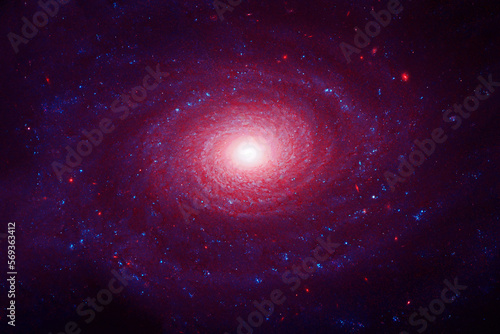 Beautiful galaxy of red color with stars. Elements of this image were furnished by NASA. © Artsiom P