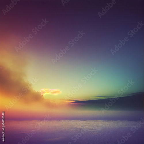 Beautiful skyscape with clouds at sunset or sunrise  Generative AI