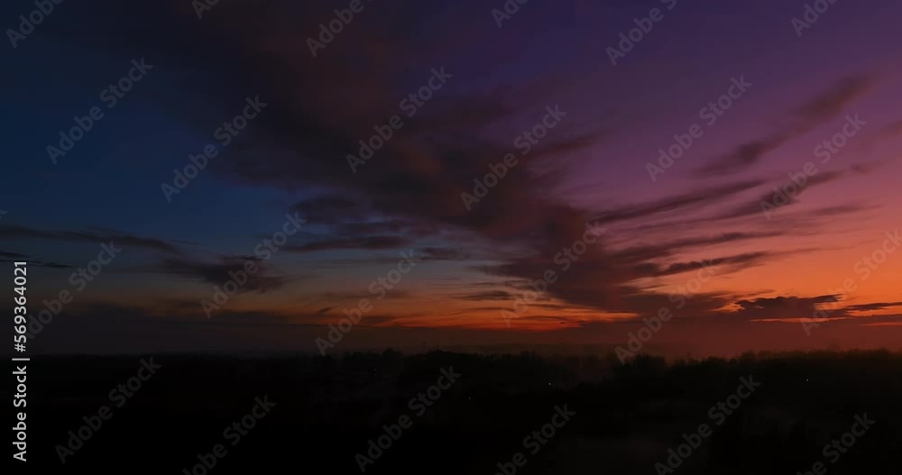 In evening sunset of South Carolina forest mountains are framed by glorious fog In evening sunset of South Carolina forest mountains are framed by glorious fog