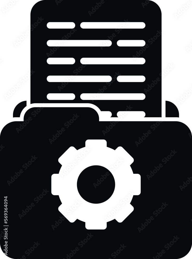Mail gear folder icon simple vector. Page report. Help project Mail gear folder icon simple vector. Page report. Help project