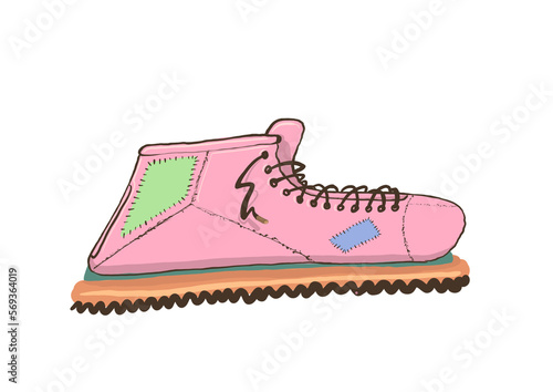 Dibujo, Ilustracion zapatillas, bambas de deporte vintage