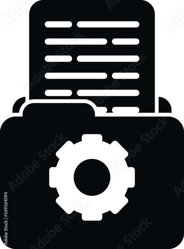 Mail gear folder icon simple vector. Page report. Help project