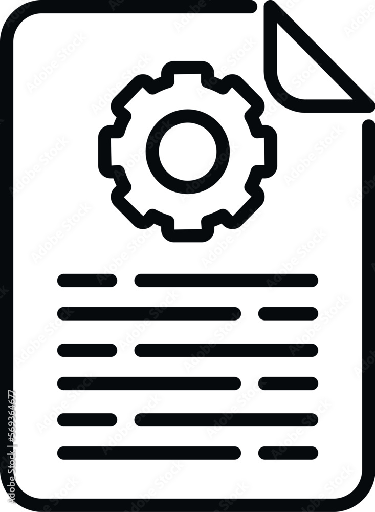 Gear paper manual icon outline vector. Guide book. Data support Gear paper manual icon outline vector. Guide book. Data support