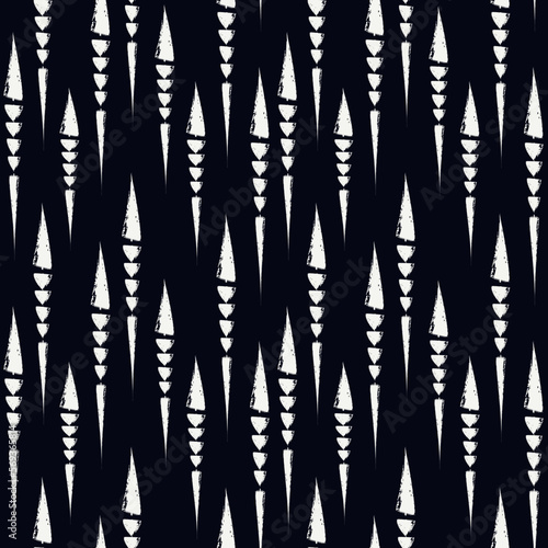 Hand drawn arrows pattern. Paint brush linear ornament. Ethnic backdrop. Tribal motif. Modern wallpaper. Ancient mosaic. Digital paper. Web design. Textile print. Seamless abstract. Vector work