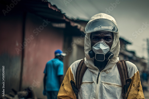 ebola response epidemic disease in Africa, ebola and corona virus context, ai generated