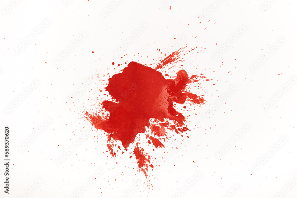 Red paint splash. Blob of paint.