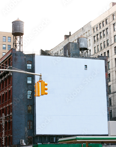 Photography Blank billboards in downtown New York City.