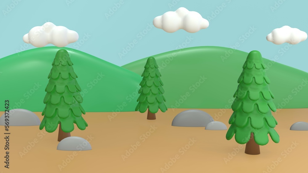 landscape with trees, very high resolution image, 7680x 4320 px.
