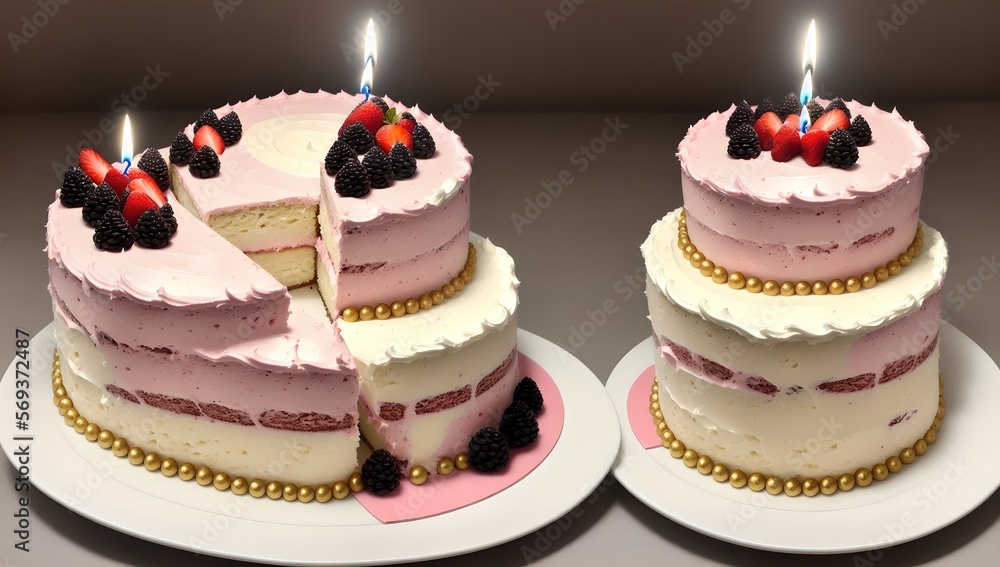 Delicious birthday cakes with candles on it Delicious birthday cakes with candles on it