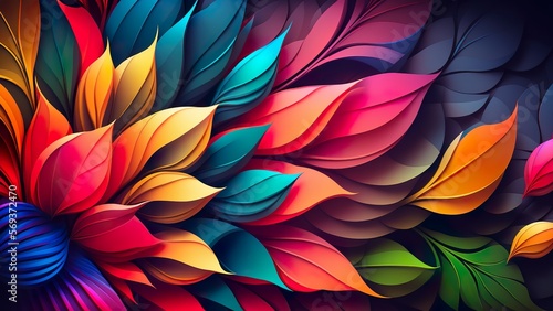 Colorful floral rgb abstract background