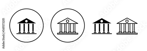Bank icon vector for web and mobile app. Bank sign and symbol, museum, university