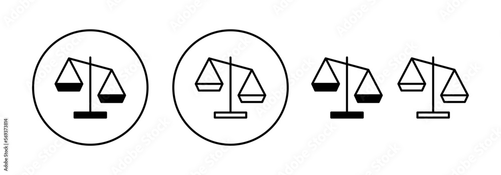 Scales icon vector for web and mobile app. Law scale icon. Justice sign and symbol Scales icon vector for web and mobile app. Law scale icon. Justice sign and symbol