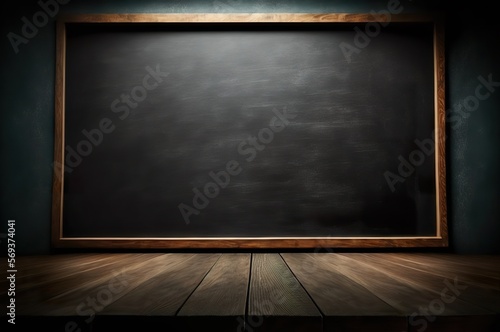 Mockup or school blackboard texture with frame - remnants of chalk on a blackboard as a background image for your own text. Ideal for topics such as school and learning at work.