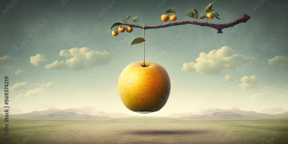 Low hanging fruit, concept of Easy Targets and Quick Wins, created with