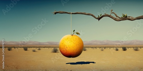 Low hanging fruit, concept of Easy Targets and Quick Wins, created with Generative AI technology