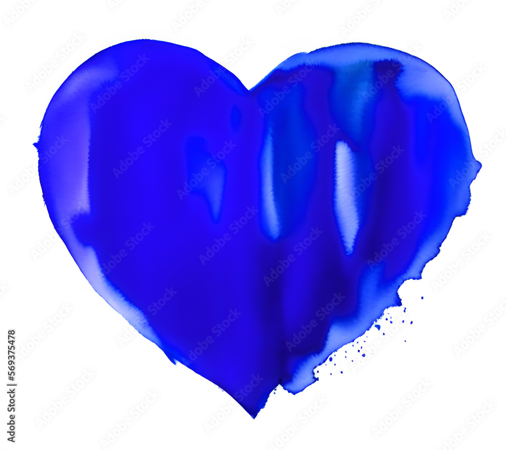 blue heart of paint - generative ai