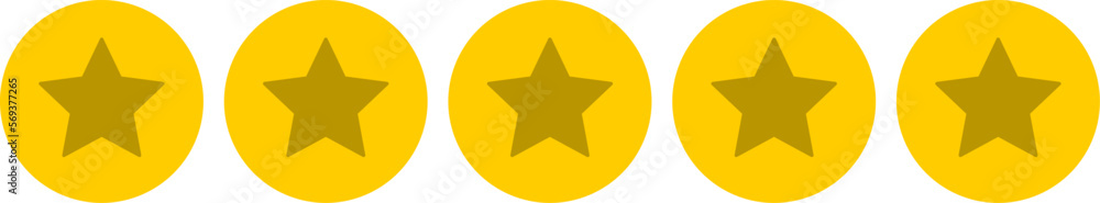 Five 5 Golden Stars in Circle Round Icon Product Quality Review Symbol. Vector Image. Five 5 Golden Stars in Circle Round Icon Product Quality Review Symbol. Vector Image.