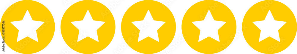 Five 5 Golden Stars in Circle Round Icon Product Quality Review Symbol. Vector Image. Five 5 Golden Stars in Circle Round Icon Product Quality Review Symbol. Vector Image.