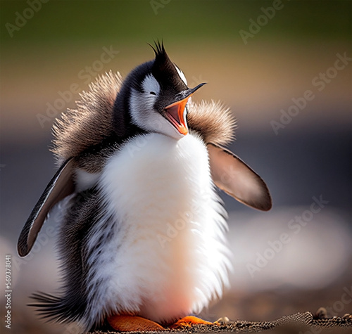 Gento Pinguin - adorable pet photography. generative ai photo