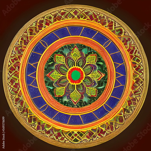 Rangoli  Diwali ornamental round 