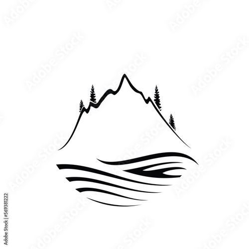Tree and mountain icon