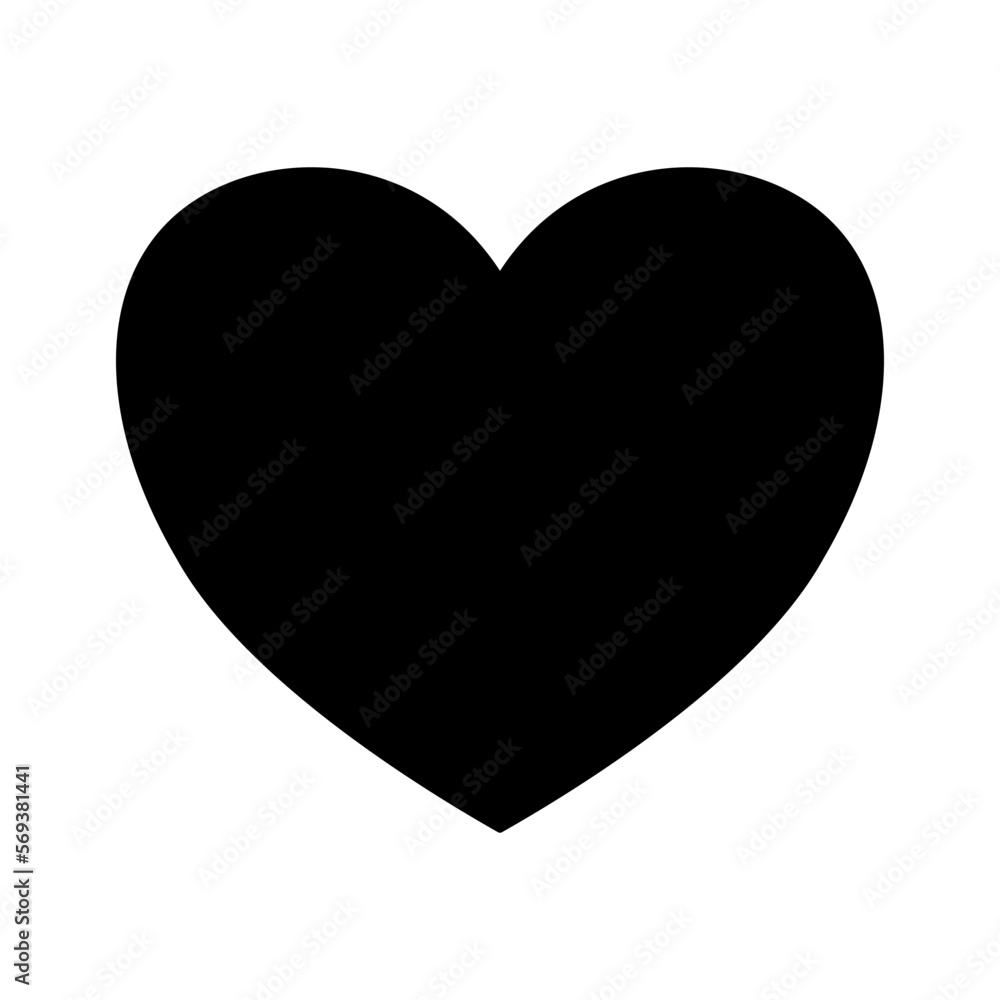 Solid black Heart shaped vector Solid black Heart shaped vector