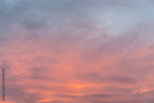 Sunset Sky Background with Pink Clouds