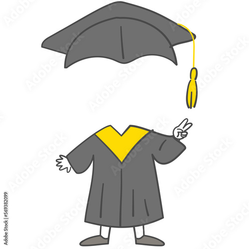 얼굴 합성용 졸업가운과 학사모