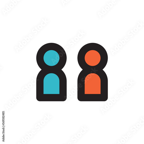 男女　人　ミニアイコン　カラー