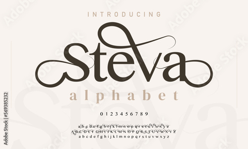 Abstract Fashion font alphabet. Minimal modern urban fonts for logo, brand etc. Typography typeface uppercase lowercase and number. vector illustration