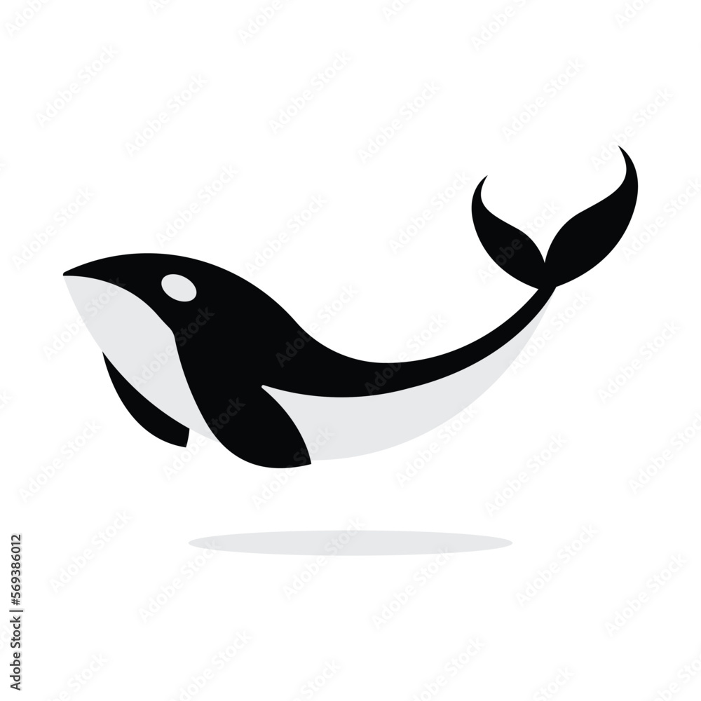 Naklejka premium killer whale orca logo vector illustration