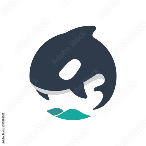 killer whale orca logo vector illustration