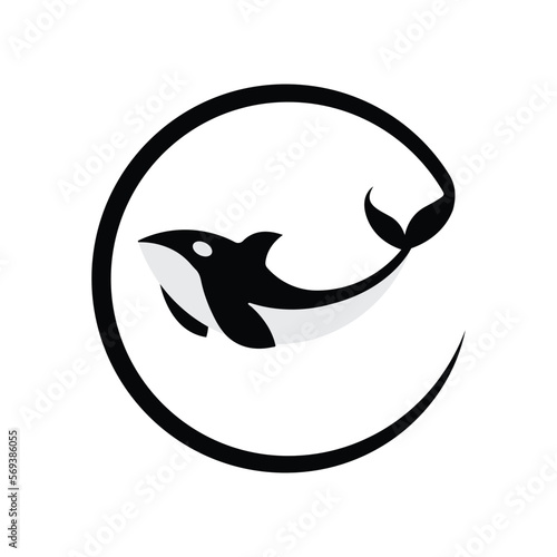 killer whale orca logo vector illustration