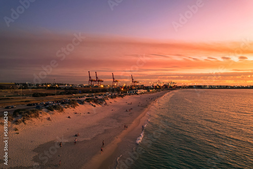 Aerial view of Port Beach in Fremantle, Western Australia photo