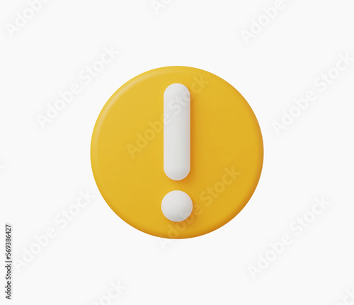 3d Realistic Exclamation mark vector illustration