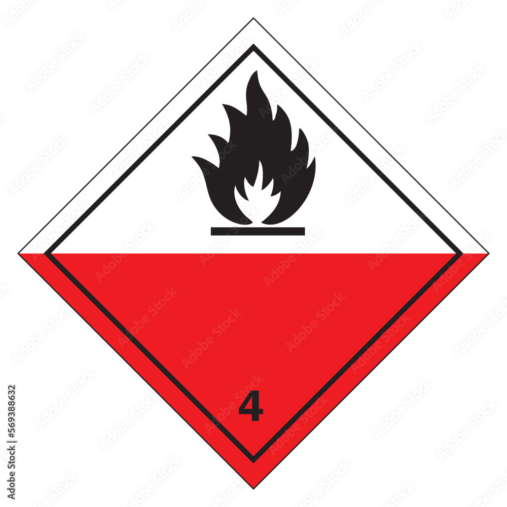 Class 4 symbol: flammable solids. Vector illustration. Class 4 symbol: flammable solids. Vector illustration.