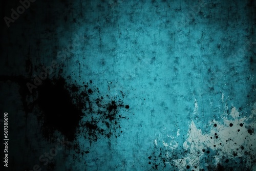 blue grunge background texture with markings in black and white, generative ai composite