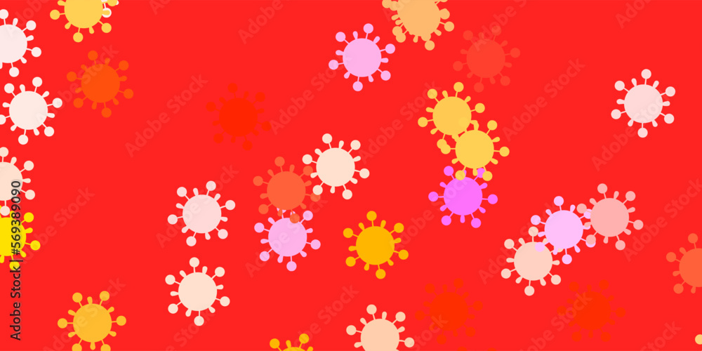 Light pink, yellow vector texture with disease symbols. Light pink, yellow vector texture with disease symbols.