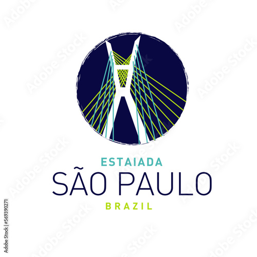 Cidade São de Paulo Ponte Otávio Frias Ponte Estaiada Construção Arquitetura Monumento City Bridge Stay bridge Construction Architecture Brazil Logo Congress