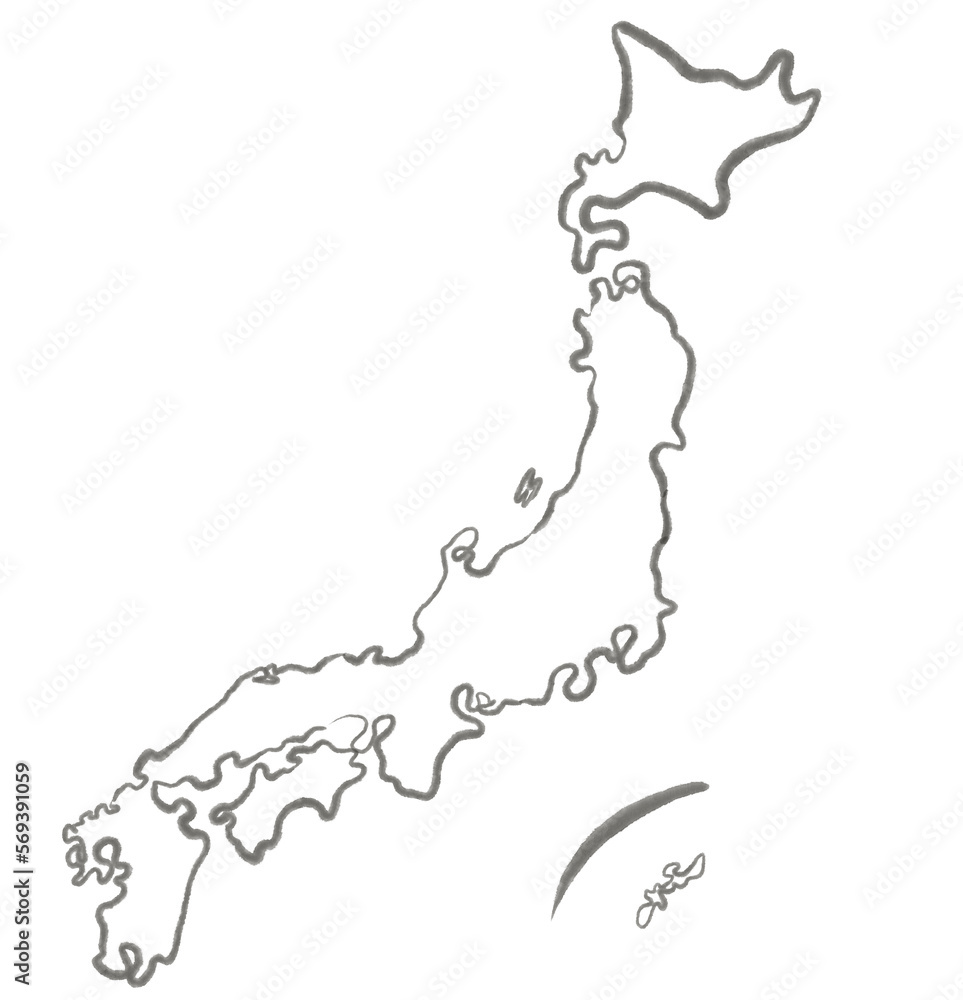 墨　日本地図