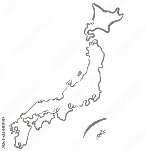 墨 日本地図