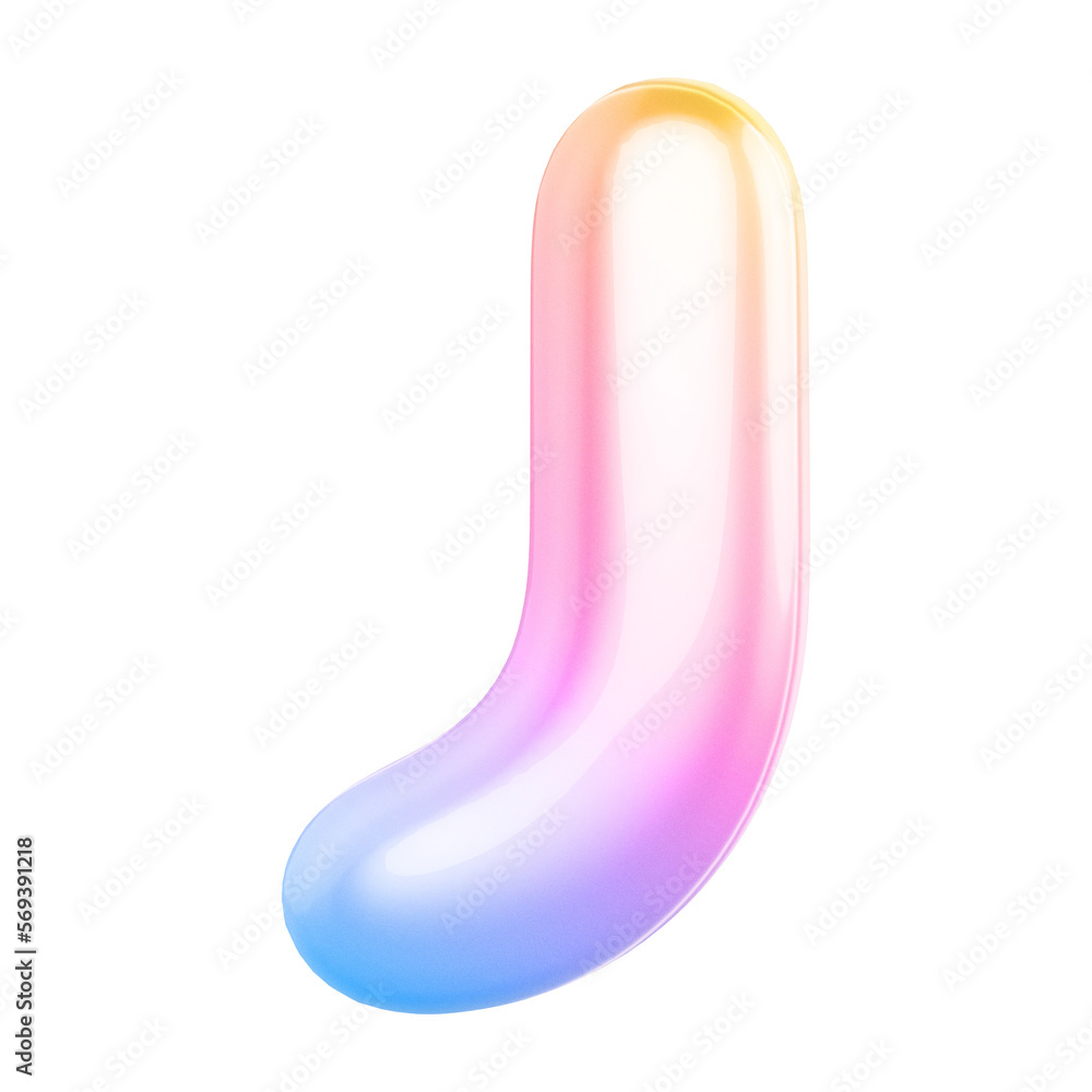 3d letter J . 3d alphabet gradient with Generative AI 3d letter J . 3d alphabet gradient with Generative AI