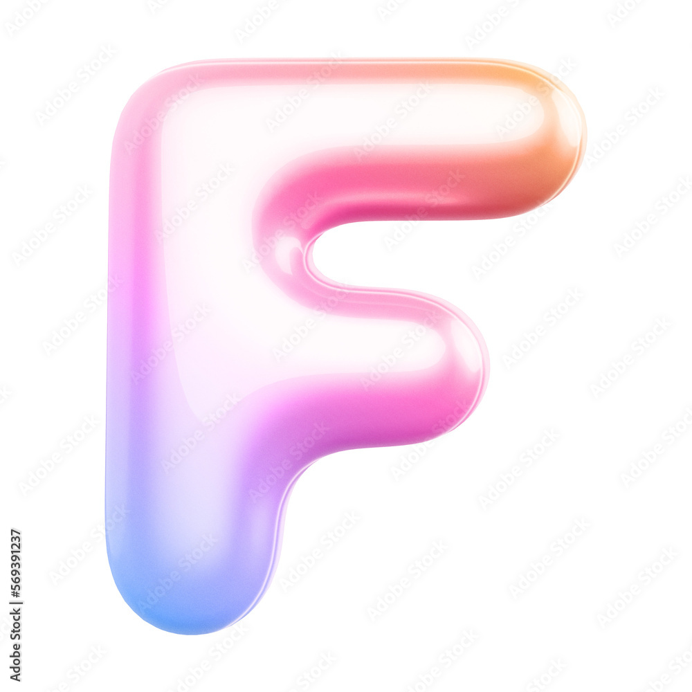 3d letter F . 3d alphabet gradient with Generative AI 3d letter F . 3d alphabet gradient with Generative AI