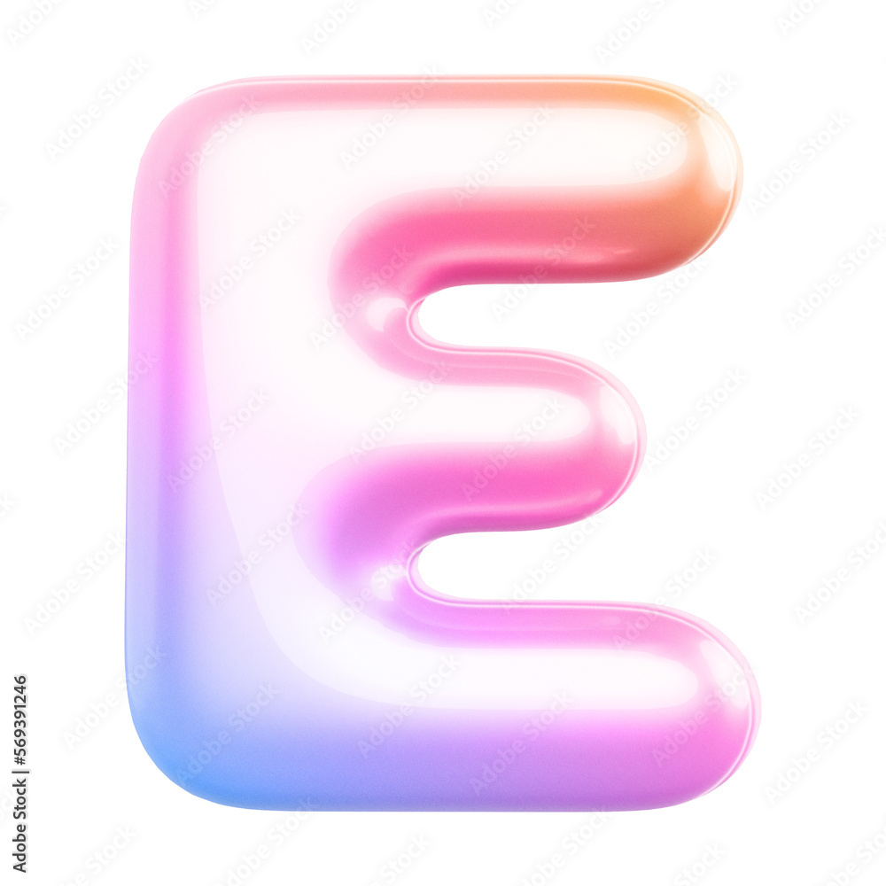 3d letter E . 3d alphabet gradient with Generative AI 3d letter E . 3d alphabet gradient with Generative AI