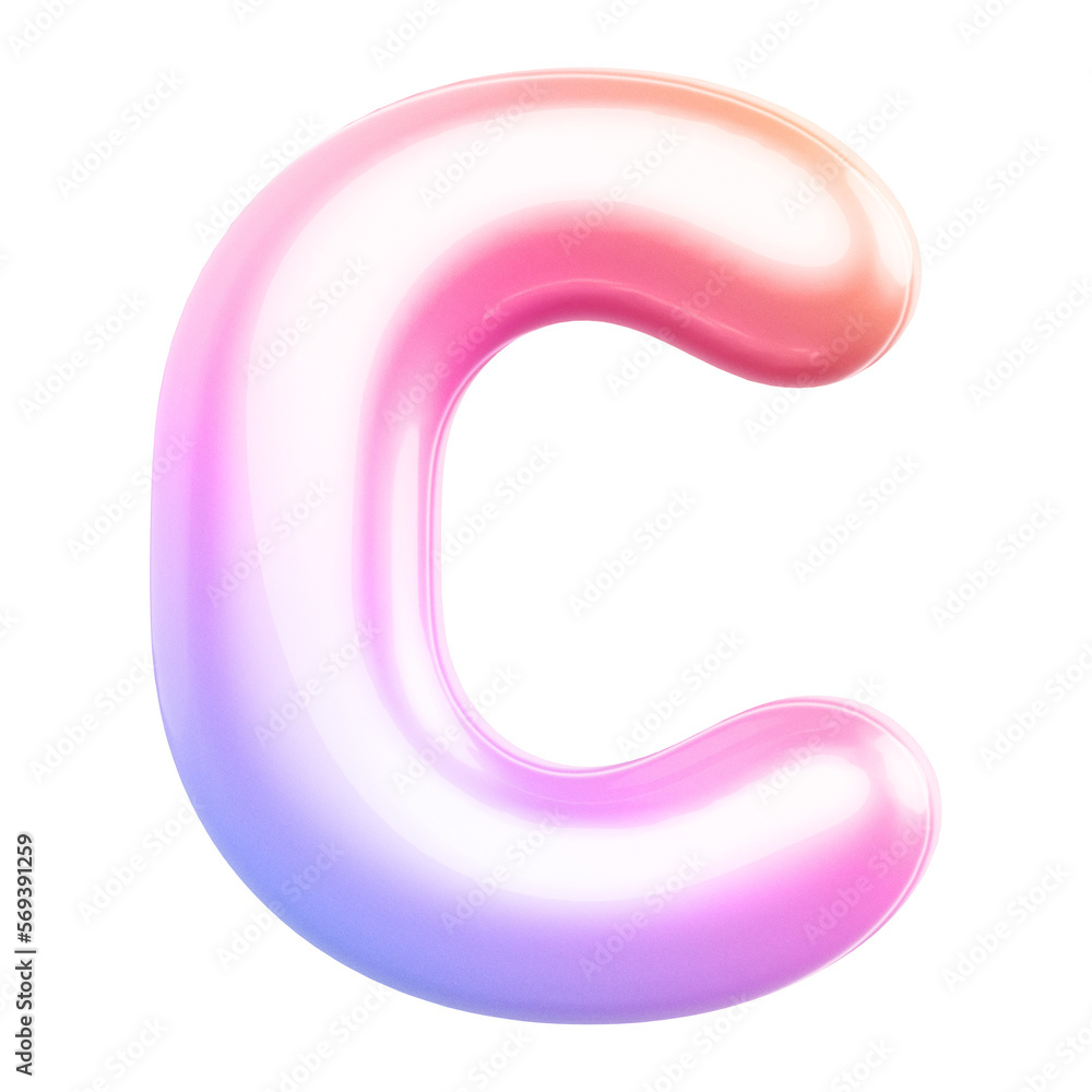 3d letter C . 3d alphabet gradient 3d letter C . 3d alphabet gradient