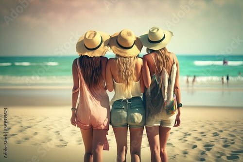 Friends Make Lasting Memories on Summer Beach Trip - Generative AI