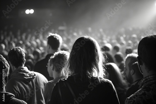 Join the Excitement of a Live Concert in this Dynamic Rear View of the Crowd - Generative AI